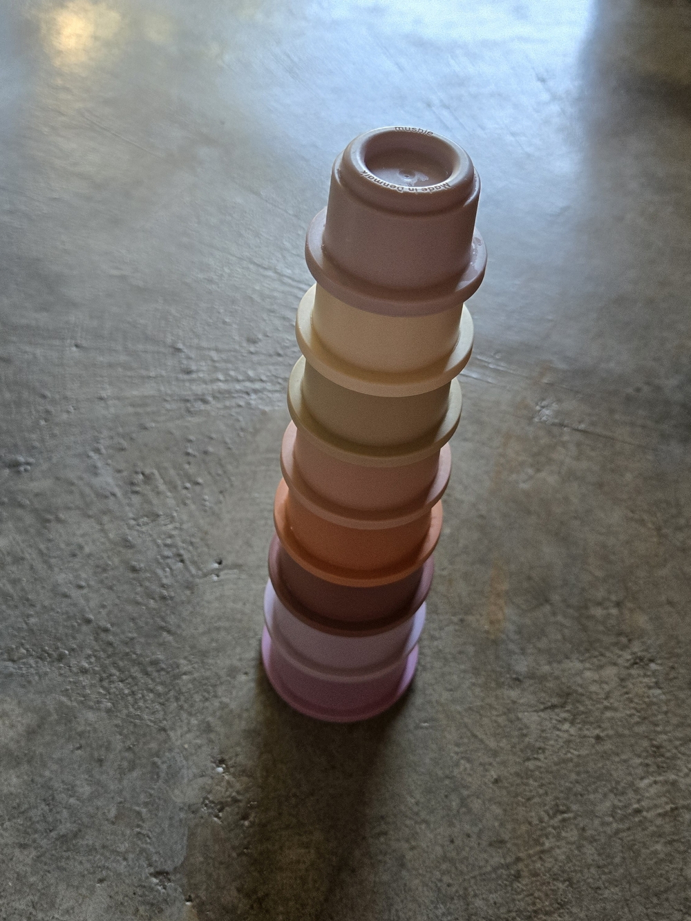 2 For $15 Mushie Stackable Nesting Cups - Pastel Rainbow